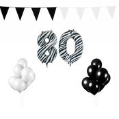 80 jaar Verjaardag Versiering Pakket Zebra 80 jaar Verjaardag Versiering Pakket Zebra