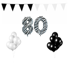 80 jaar Verjaardag Versiering Pakket Zebra