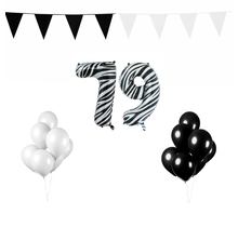 79 jaar Verjaardag Versiering Pakket Zebra
