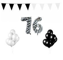 76 jaar Verjaardag Versiering Pakket Zebra
