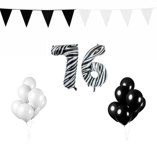 76 jaar Verjaardag Versiering Pakket Zebra