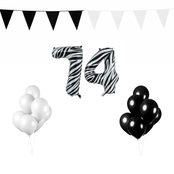 74 jaar Verjaardag Versiering Pakket Zebra