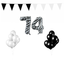 74 jaar Verjaardag Versiering Pakket Zebra