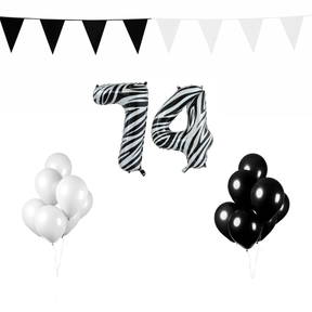 74 jaar Verjaardag Versiering Pakket Zebra