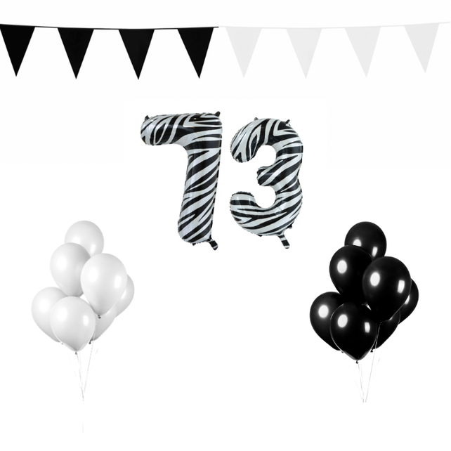73 jaar Verjaardag Versiering Pakket Zebra