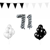 71 jaar Verjaardag Versiering Pakket Zebra