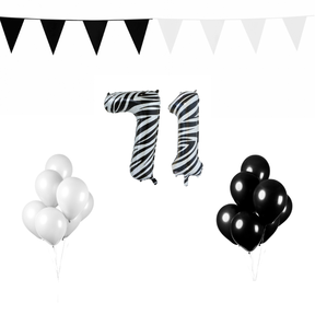 71 jaar Verjaardag Versiering Pakket Zebra