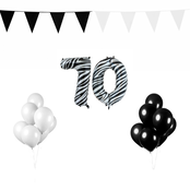 70 jaar Verjaardag Versiering Pakket Zebra