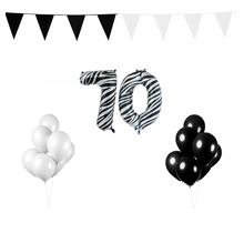 70 jaar Verjaardag Versiering Pakket Zebra