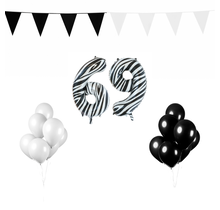 69 jaar Verjaardag Versiering Pakket Zebra