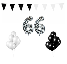 66 jaar Verjaardag Versiering Pakket Zebra