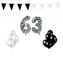 63 jaar Verjaardag Versiering Pakket Zebra