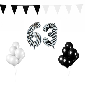 63 jaar Verjaardag Versiering Pakket Zebra