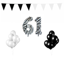 61 jaar Verjaardag Versiering Pakket Zebra