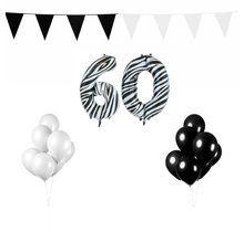 60 jaar Verjaardag Versiering Pakket Zebra
