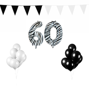 60 jaar Verjaardag Versiering Pakket Zebra