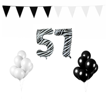 57 jaar Verjaardag Versiering Pakket Zebra