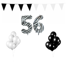 56 jaar Verjaardag Versiering Pakket Zebra