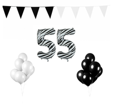 55 jaar Verjaardag Versiering Pakket Zebra