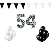 54 jaar Verjaardag Versiering Pakket Zebra