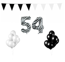 54 jaar Verjaardag Versiering Pakket Zebra