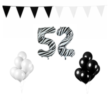 52 jaar Verjaardag Versiering Pakket Zebra