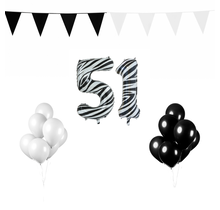 51 jaar Verjaardag Versiering Pakket Zebra