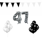 47 jaar Verjaardag Versiering Pakket Zebra