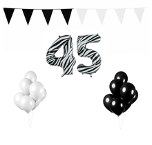45 jaar Verjaardag Versiering Pakket Zebra
