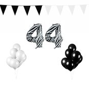 44 jaar Verjaardag Versiering Pakket Zebra