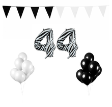 44 jaar Verjaardag Versiering Pakket Zebra