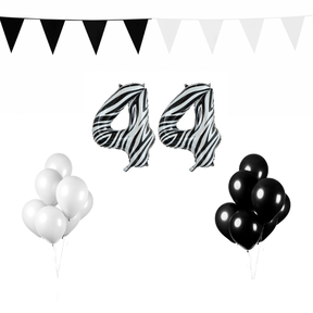 44 jaar Verjaardag Versiering Pakket Zebra