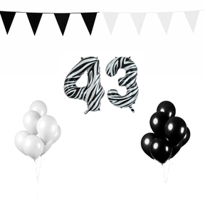 43 jaar Verjaardag Versiering Pakket Zebra