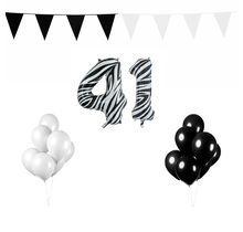 41 jaar Verjaardag Versiering Pakket Zebra