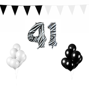 41 jaar Verjaardag Versiering Pakket Zebra