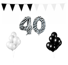 40 jaar Verjaardag Versiering Pakket Zebra