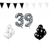 39 jaar Verjaardag Versiering Pakket Zebra