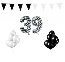 39 jaar Verjaardag Versiering Pakket Zebra