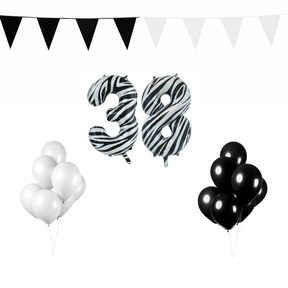 38 jaar Verjaardag Versiering Pakket Zebra