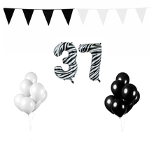 37 jaar Verjaardag Versiering Pakket Zebra
