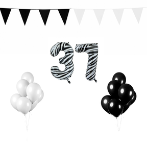 37 jaar Verjaardag Versiering Pakket Zebra