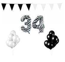 34 jaar Verjaardag Versiering Pakket Zebra