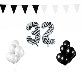 32 jaar Verjaardag Versiering Pakket Zebra