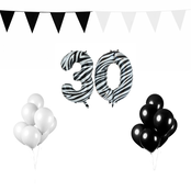 30 jaar Verjaardag Versiering Pakket Zebra