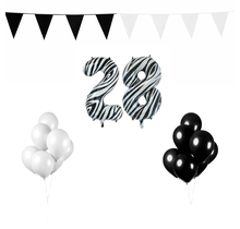 28 jaar Verjaardag Versiering Pakket Zebra