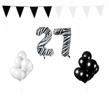 27 jaar Verjaardag Versiering Pakket Zebra