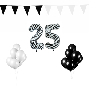 25 jaar Verjaardag Versiering Pakket Zebra