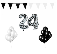 24 jaar Verjaardag Versiering Pakket Zebra