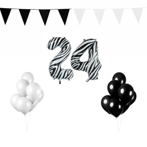 24 jaar Verjaardag Versiering Pakket Zebra