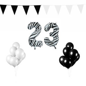 23 jaar Verjaardag Versiering Pakket Zebra